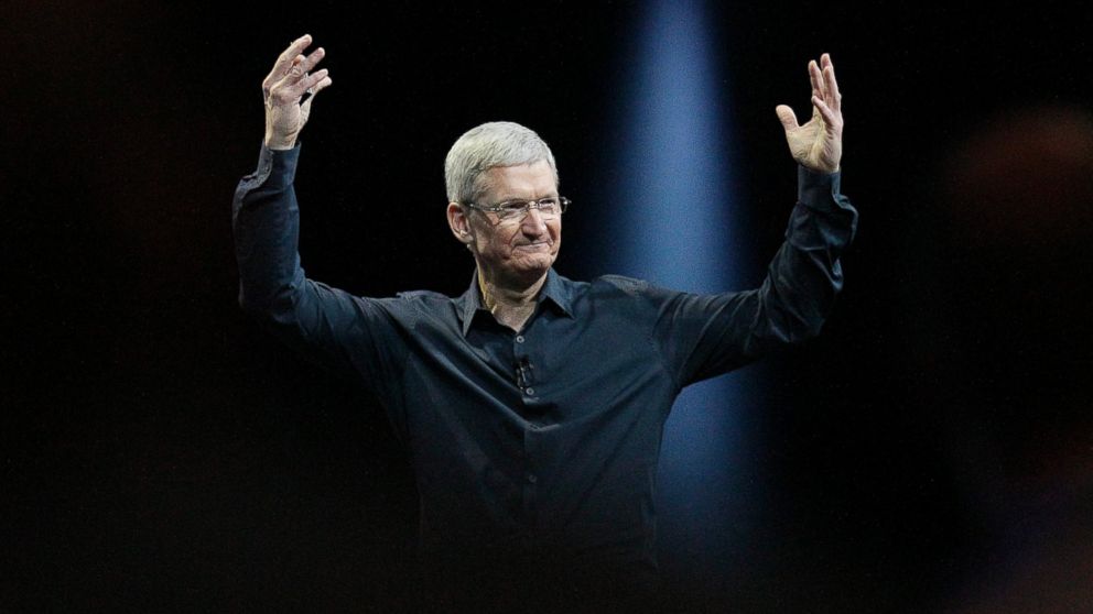 Le CEO d’Apple Tim Cook lors de la keynote – Crédit photo: AFP