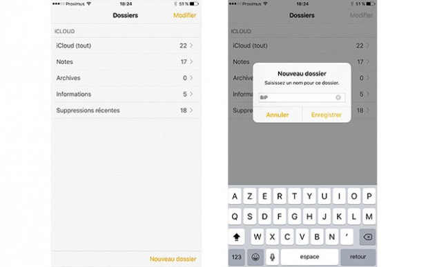 Dossiers Notes iPhone BIP