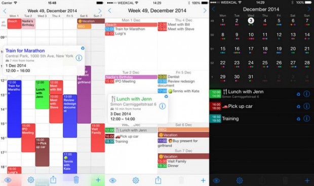WeekCalendar iOS Belgium iPhone