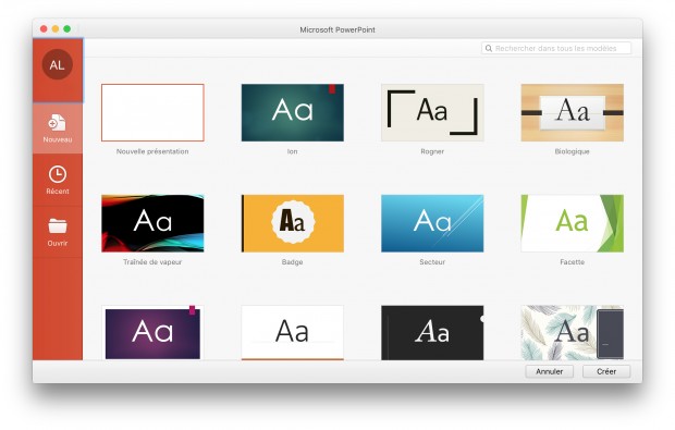 Quelques exemples de nouvelles présentations PowerPoint. © DR