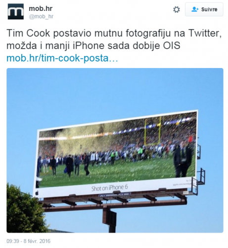 Humour Photo floue Tim Cook Super Bowl