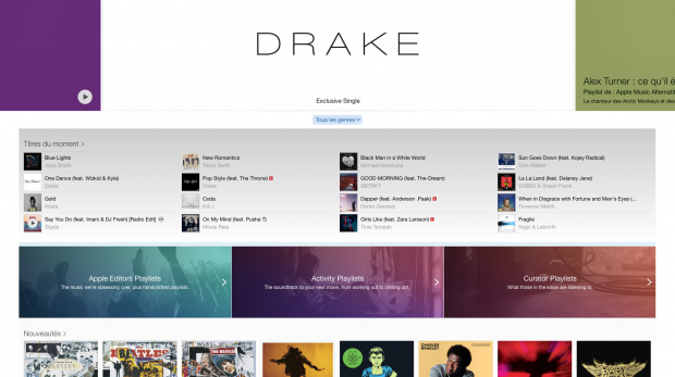 Son nouveau single est déjà en bonne place la page d'accueil d'Apple Music. - © DR