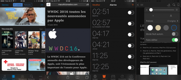 Apple utilise déjà quelques interfaces sombres, de quoi donner une idée de ce à quoi ressemblera le mode sombre. - © DR
