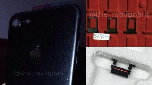 Un châssis "Space Black" d'iPhone, ainsi que quelques petits composants. - © DR