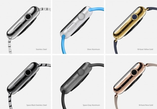 Présentation des différents matériaux de l'Apple Watch sur le site d'Apple, après la présentation de la montre. - © DR