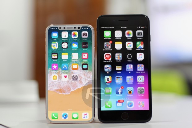 L'iPhone 8 face au modèle Plus.