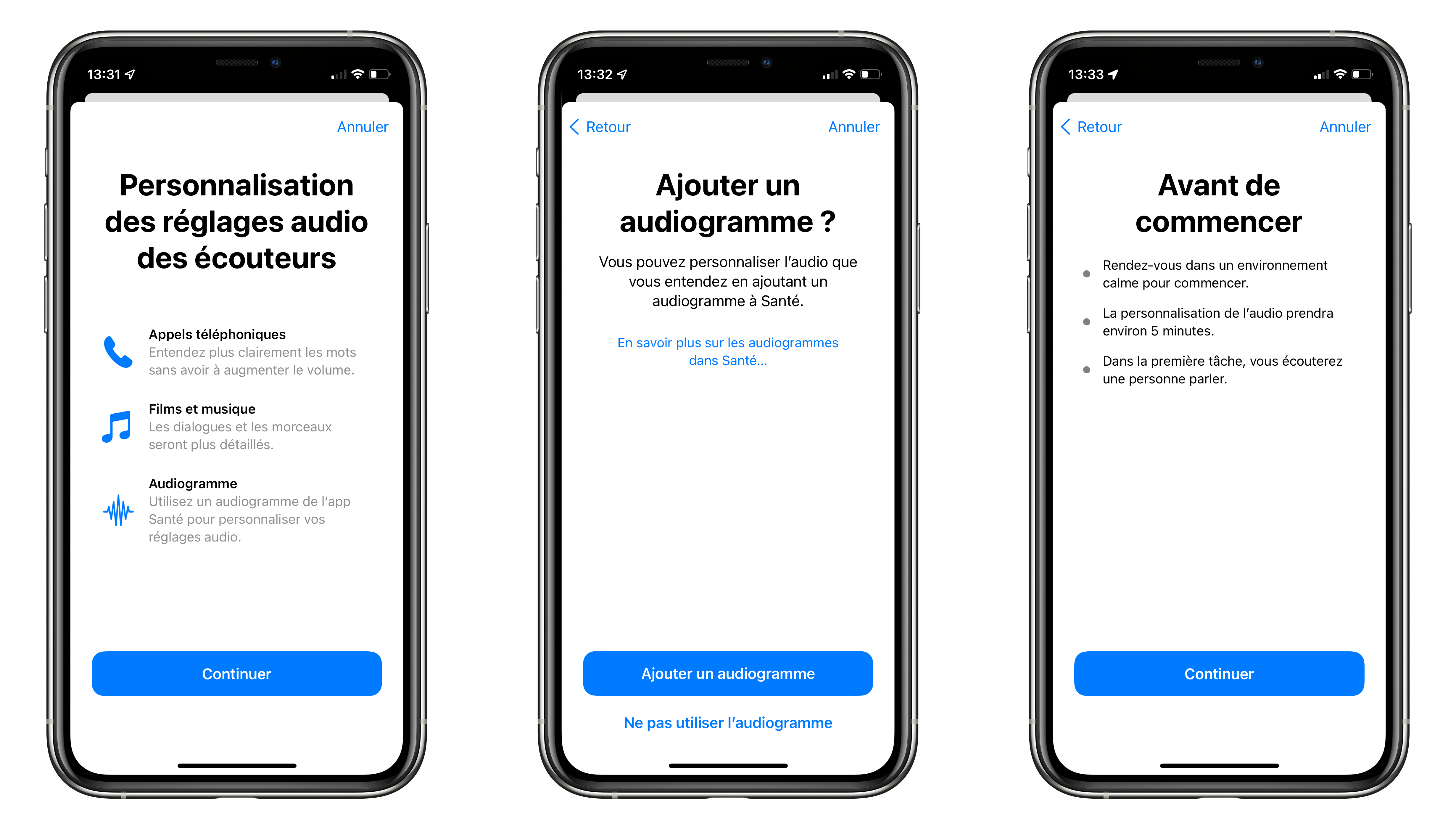 Personnaliser les niveaux audio de vos écouteurs sur votre iPhone ou iPad -  Assistance Apple (FR)